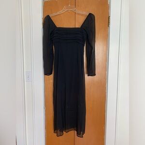 Abercrombie & Fitch Emerson Chiffon Long Sleeve Midi Dress